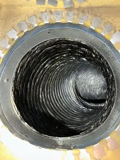 Inside of a cleaned flexible air duct